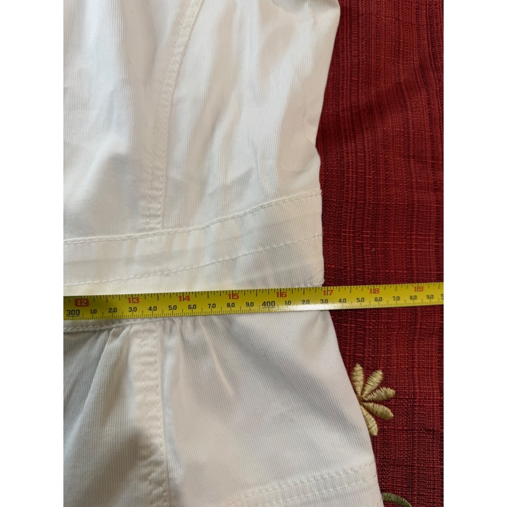 Ann Taylor Loft White Corduroy Short Sleeve Button Up Jacket Size 10 - Picture 6 of 9